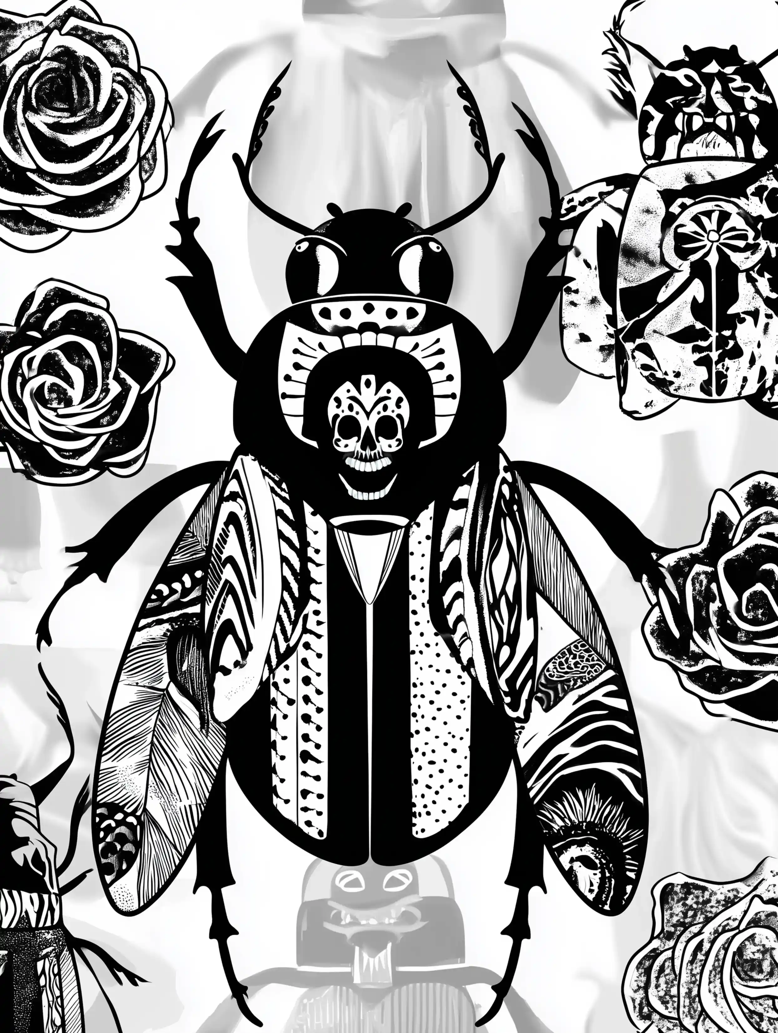 Free printable insect coloring page for adults featuring a black fly